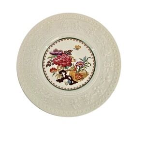 Wedgwood Wellesley Bullfinch Bread and Butter Plates Set of 6 Floral Bird Cream